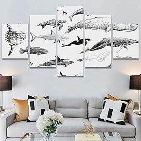 SIGNWIN 5 Panel Canvas Wall Art Modern Art...