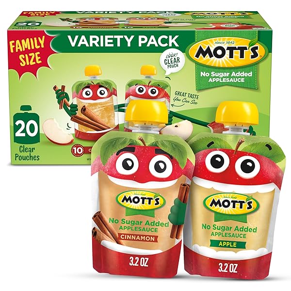 MOTT’S NO SUGAR ADDED APPLESAUCE VARIETY PACK, CINNAMON...