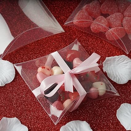 Amazon Com Balsacircle 50 Pcs 4 Inch Clear Plastic Pillow Wedding