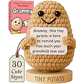Grammy Gifts for Grandma - Handmade Crochet Potato with 30 Positive Cards for Grammy- Best Grammie Ever Ideas, Unique Birthday Gifts for Grandma from Grandkids - Cute Presents from Grandchildren