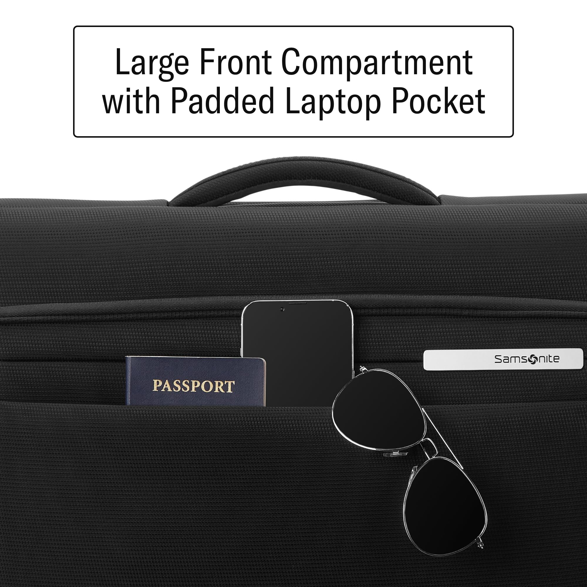 Samsonite UpLIFT 23” Bifold Garment Bag - Includes Wet Pocket and StackIt Strap™ Bi-Fold Bar To Prevent Creases - Tri-Fold Bar Option For Longer Items - Designed For Ultra Light Travel - Black