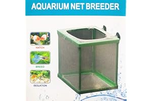 COMOK Fish Hatchery Breeder Box Aquarium Separation Net Nylon Incubator Mesh Fish Breeding Tanks Isolation Box Green Square
