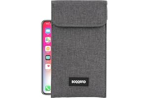 BOQQRFID Faraday Bags for Phones and Car Keys - RFID Signal Blocking Pouch with EMP Proof, Anti-tracking, Data Privacy (Gray)