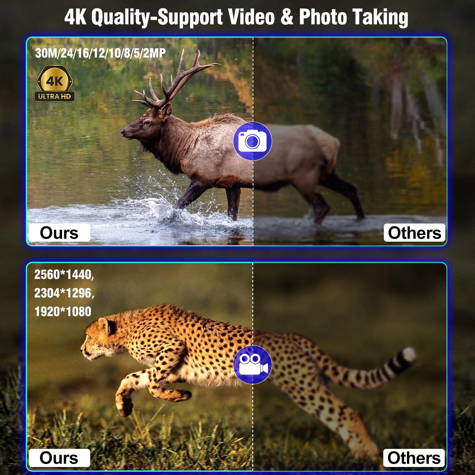 4K Nachtsichtgerät mit Entfernungsmesser 6000mAh Ricaricable,Dowesyeen Digital Fernglas mit Nachtsicht, Infrared-Beleuchtung für Jagd,Beobachtung,Wildtierbeobachtung