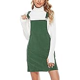 Hooever Women's Cute Corduroy Overall Bib Dress Pinafore Suspender Dress Skirt Jumper