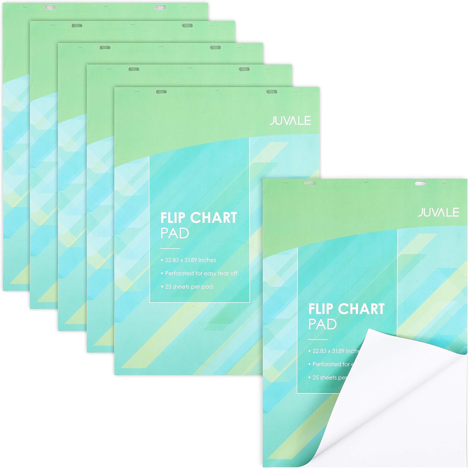 Easel Paper Pad, 25 Sheets Each, 2 Hole Punched (31.9 x 22.85 in, 6 Pack)