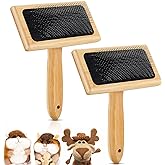 Tessco for you 2 Pcs Wool Carder Brush for Needle Felting, 6.06 x 4.8 Inch | Wool Carding Brush with Wooden Handle, Wire Slicke Hand Comb Yarn Brush for Craft Felt Project Dogs Grooming Supplies