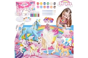 faentwc Unicorns Toys for Girls 3-8 Unicorn Painting Kits Arts & Crafts Kit for Kids Ages 4 5 6 7 8 Year Old Girl Gifts Unicorn DIY Toy Art Supplies Easter Birthday Party Activities for Kid Girl Gift