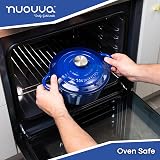 Nuovva Enamelled Cast Iron Dutch Oven 3.1 Qt with Lid 22cm Dark Blue view 3