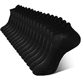 BAMBOO COOL Men's Ankle Socks Athletic Low Cut Heel Tab Cushioned Moisture Wicking, Running Arch Support Breathable, 8 Pack