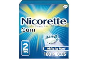 Nicorette 2mg Nicotine Gum to Help Quit Smoking - White Ice Mint Flavored Stop Smoking Aid, 160 Count