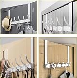 CASPLUS Over Door Hooks Heavy Duty 12 Hooks Aluminum White 55 lb view 6
