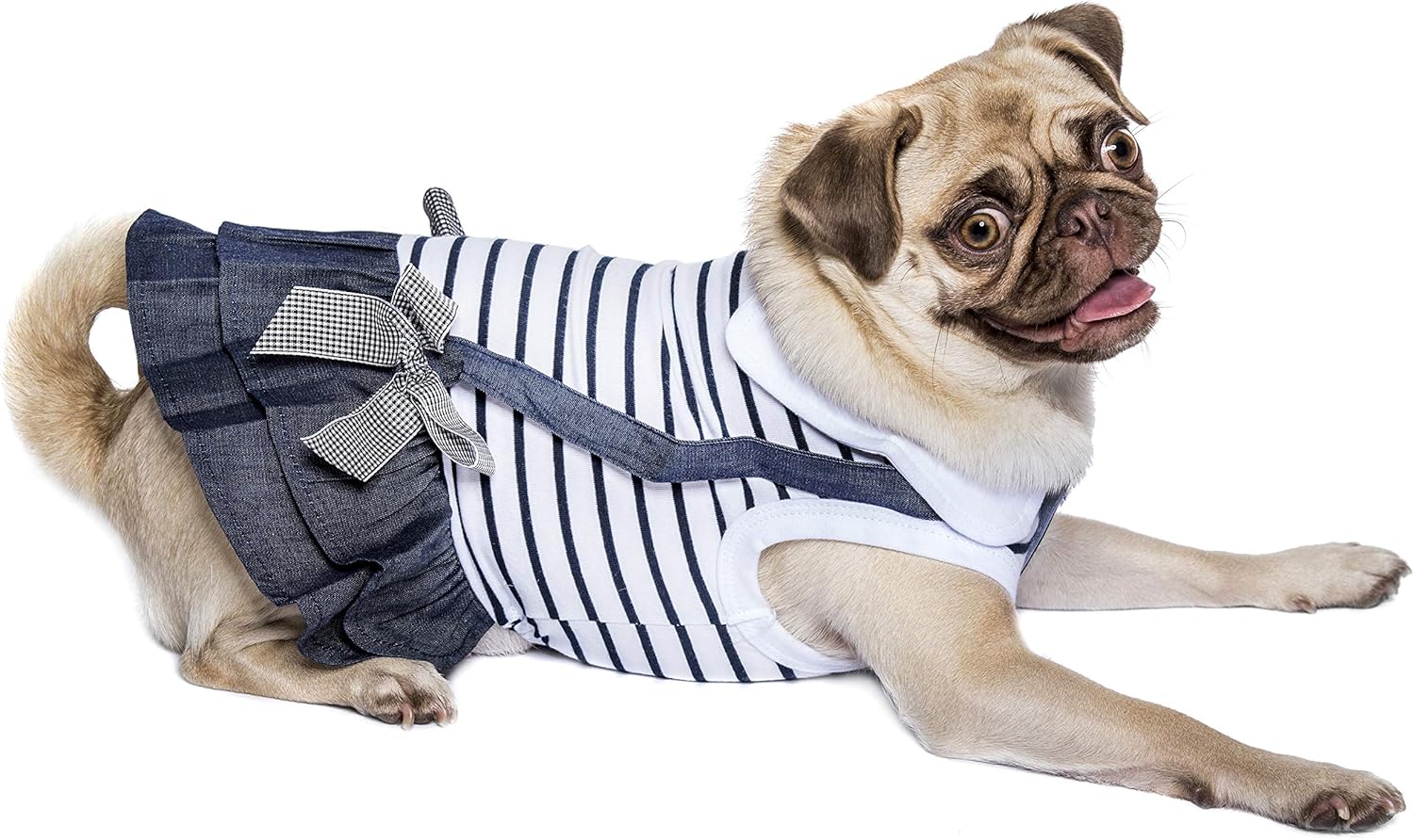 Parisian Pet Dog Clothes Cat Apparel Outfits Preppy Girl Dress, L, Preppy Boy Dress - Image 4