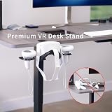 VIVO Clamp-on VR Headset Stand Desk Mount Metal Display Holder w/ Controller view 2