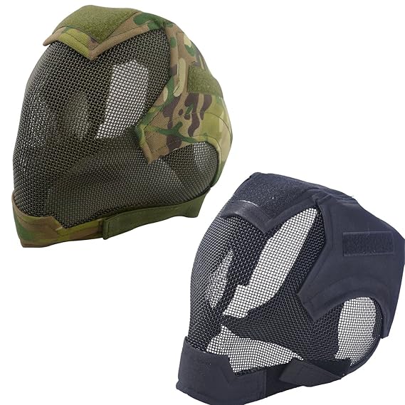 GADA Taktische Paintball Maske Airsoft Softair Mesh Schutzbrille Stahl Überbrille Gesicht Schutzgitter Abdeckung
