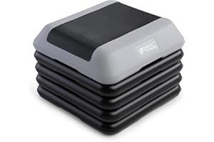 Circuit Fitness by Marcy 16 x 16 inches Adjustable Height Aerobic Step Platform with Adjustable Risers, Non-Slip Rubber Surface, Home Exercise Fitness Training, Multiple Color Options