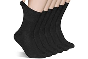 LIFPAU Diabetic Socks Seamless Toe for Swollen Feet 6 Pairs Loose Extra Wide for Men Women