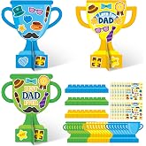 WATINC Father’s Day Trophy Craft Kit for Kids, DIY Best Dad Gift(Multicolor | 24Pcs Set, Paper material, Tabletop Decoration, School Classroom Activities, Home art Project, Family Bonding Fun