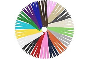Mandala Crafts Assorted Hidden Zippers - 100 Assorted Invisible Zippers 5 Inches Zippers - 100 Zippers for Sewing Crafts - #3 Sewing Zippers Bulk Zipper Supplies