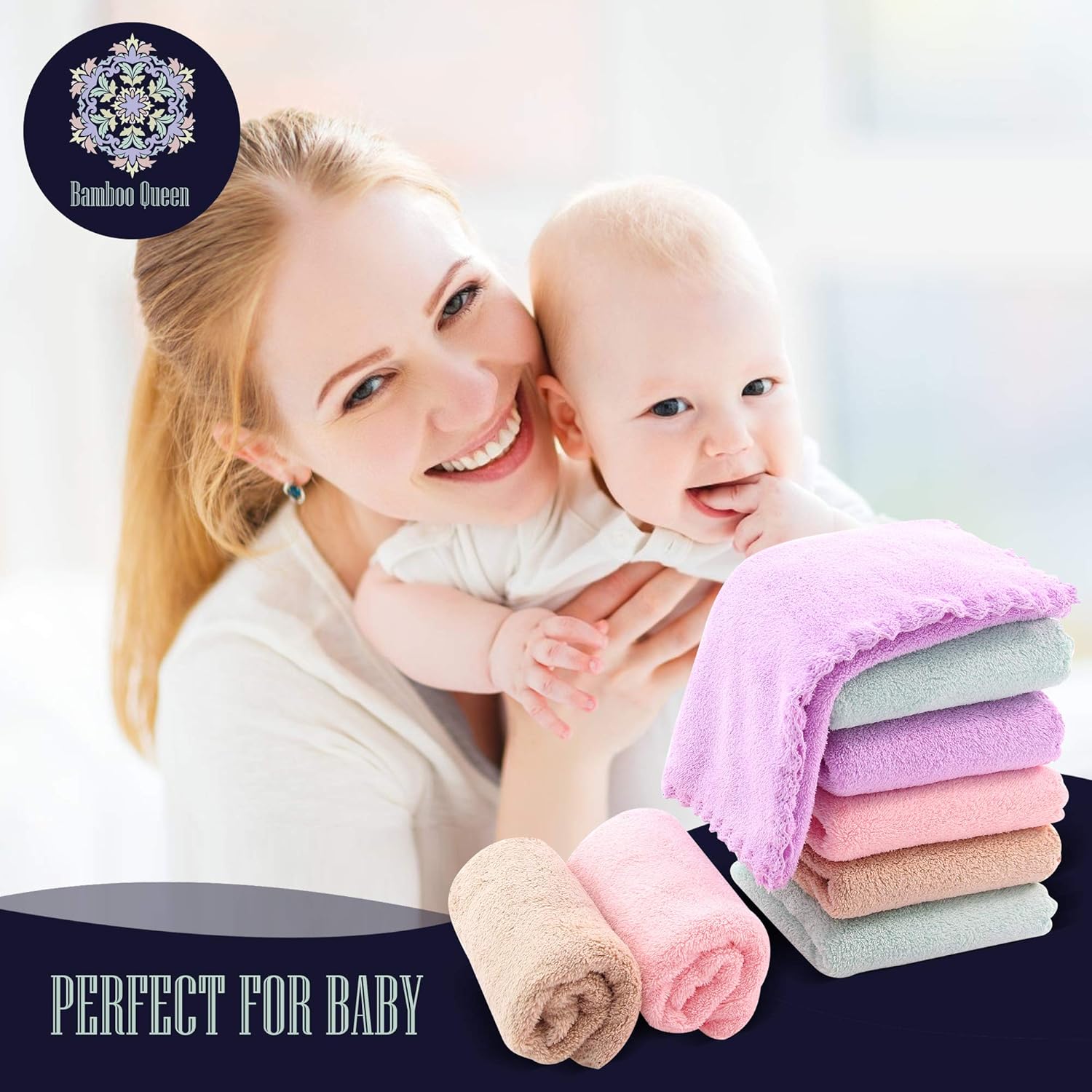 Super Soft Burp Cloths 8 Pack - Thick - Extra Absorbent - Perfect Size Large 20" by 10" - Light and Easy to Carry - Milk Spit Up Rags - Burpy Bib for Unisex, Boy, Girl - Multicolor: Baby