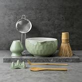 Clay&amp;Fire Matcha Whisk set, 9 pcs Handcrafted Matcha Set for Beginner | Matcha Bowl with Spout and Whisk, Matcha Tea Kit for Matcha Lovers, Ideal Gift