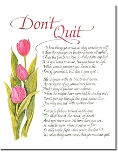 Amazon Com Don T Quit Poem Art Print 17 X 21 Inches