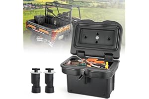 KEMIMOTO UPGRADED Anti-Theft Storage Box 5.5GAL Compatible with Polaris Ranger 1000 XP 900 800 700 570 500 (2013-2025), General 1000 Cargo Box Hard 21L Toolbox Accessories