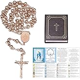 FaithHeart Virgin Mary Rosary for Women, Gold/Silver/Rose Gold/Black Stainless Steel Rosary Necklace for Women Dainty Catholic Gifts with Pray Card and Gift Box
