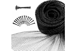 PatioGem Pond Netting, 28' x 30' Pond Netting for Koi Ponds, Sturdy Pond Net to Catch Leaves & Debris, Drive Herons, Raccoons, Cats & Predators Away, Handy Accessories Included (3/8” Mesh)