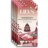 LILY'S White Chocolate Style Peppermint No Sugar Added Sweets, Christmas, Bulk, 2.8 oz Bars (12 Count, 12 Boxes)