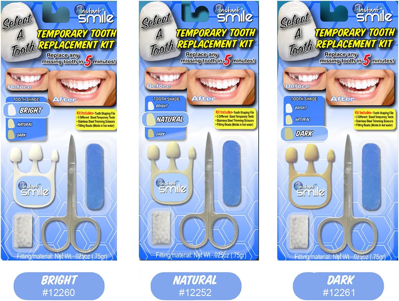 Instant Smile Select A Tooth Temporary Tooth Replacement Kit- Combo: Health & Personal Care