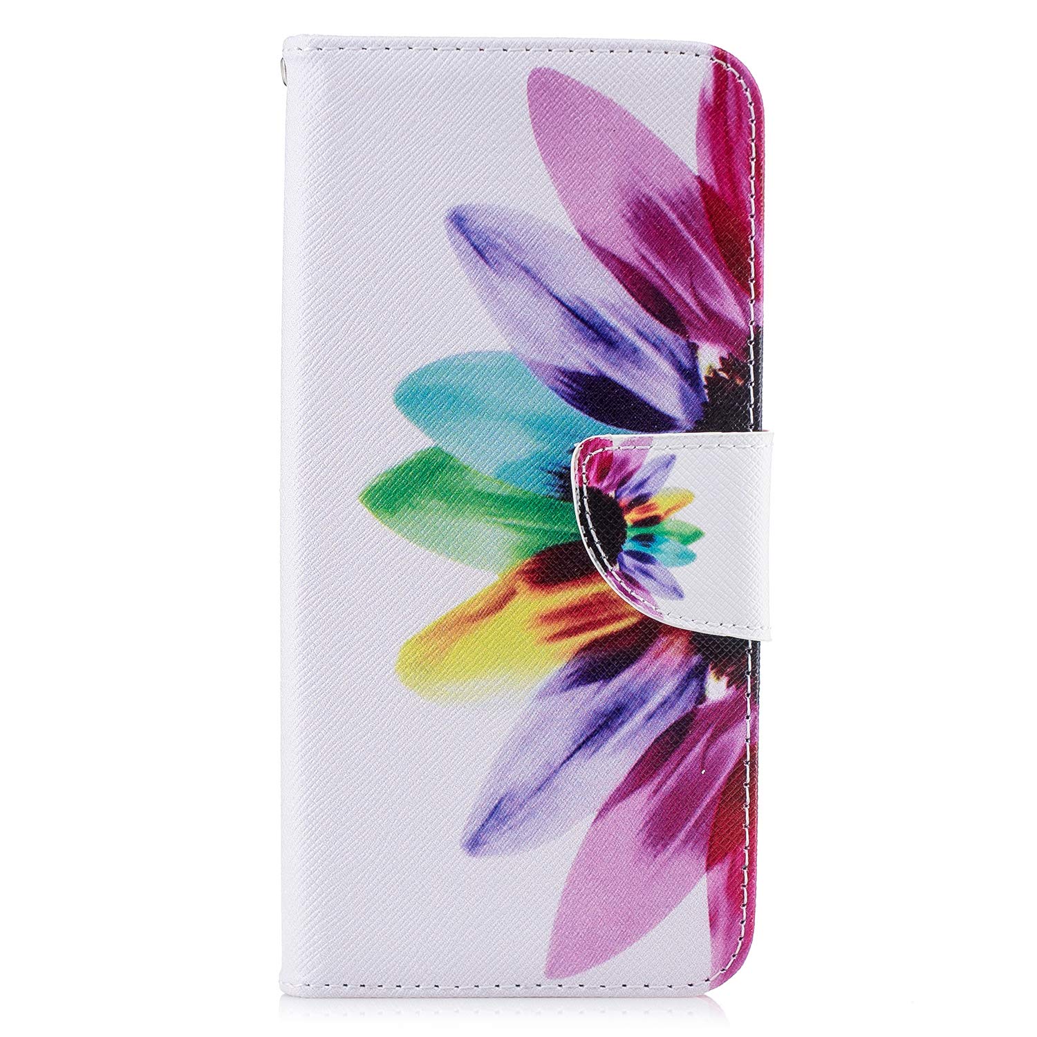 Thoankj Motorola Moto E13 Case Shockproof Slim PU Leather Flip Pouch Wallet Phone Silicone Cover with Magnetic Stand Card Holder Slot Protective Smartphone Cases for Motorola E13 Floral