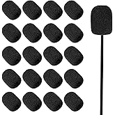 LIQWEI 20Pcs Headset Mic Foam Cover, Microphone Covers Foam, Microphones Windscreen Cover, High Density Covers Lavalier Microphone for Microphones Protection