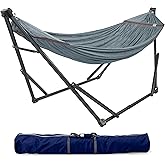 Tranquillo Adjustable Hammock Stand 600 lbs Capacity, Collapsible Camping Hammock and Stand, Double Hammock with Stand for 2