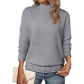 MEROKEETY Women's Turtleneck Long Sleeve Sweater 2025 Fall Cozy Knit Loose Casual Trendy Pullover Tops Winter Clothes