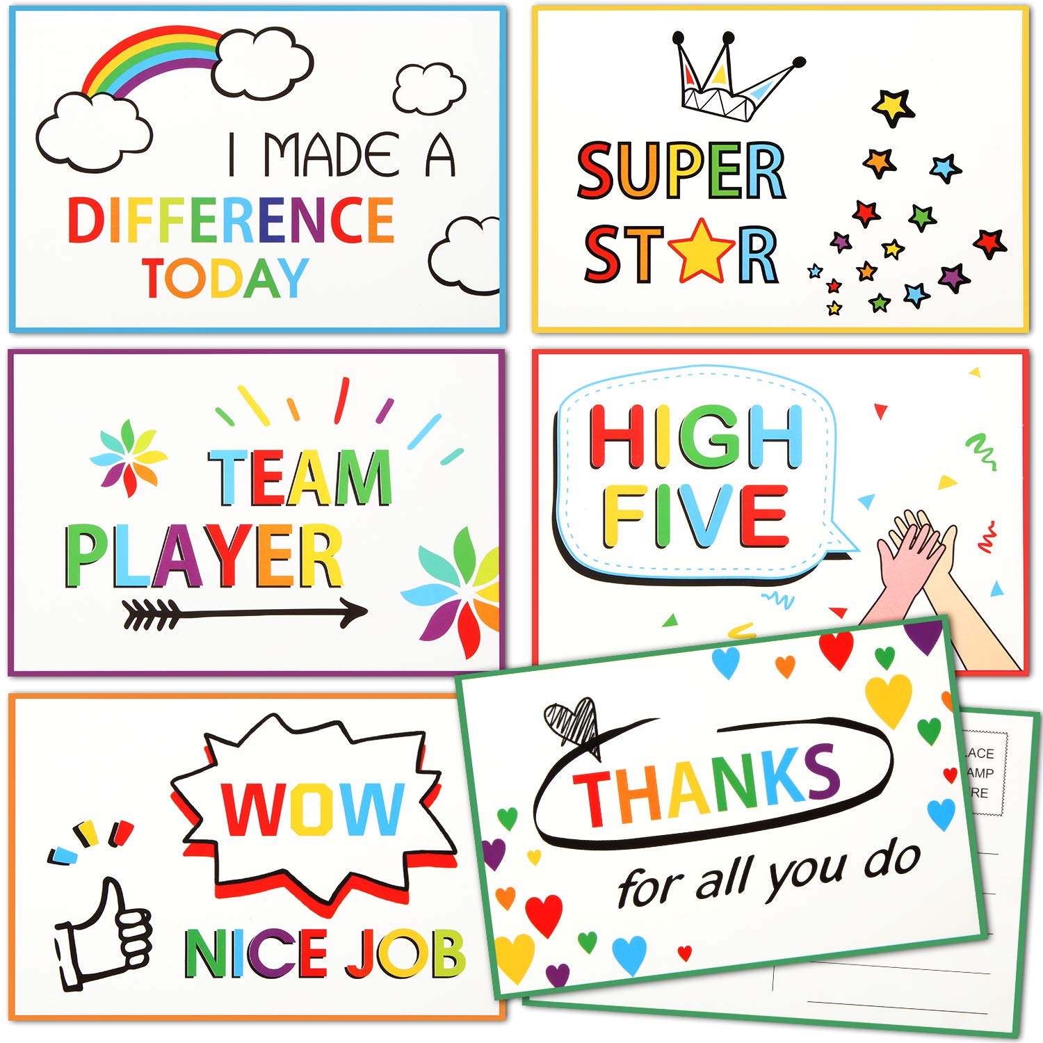 90 Pieces Thinking of You Teacher School Postcards Job Inspirational Postcards Congratulations Cards Motivational Inspirational Cards,4 x 6 Inch Encouragement Postcards for School
