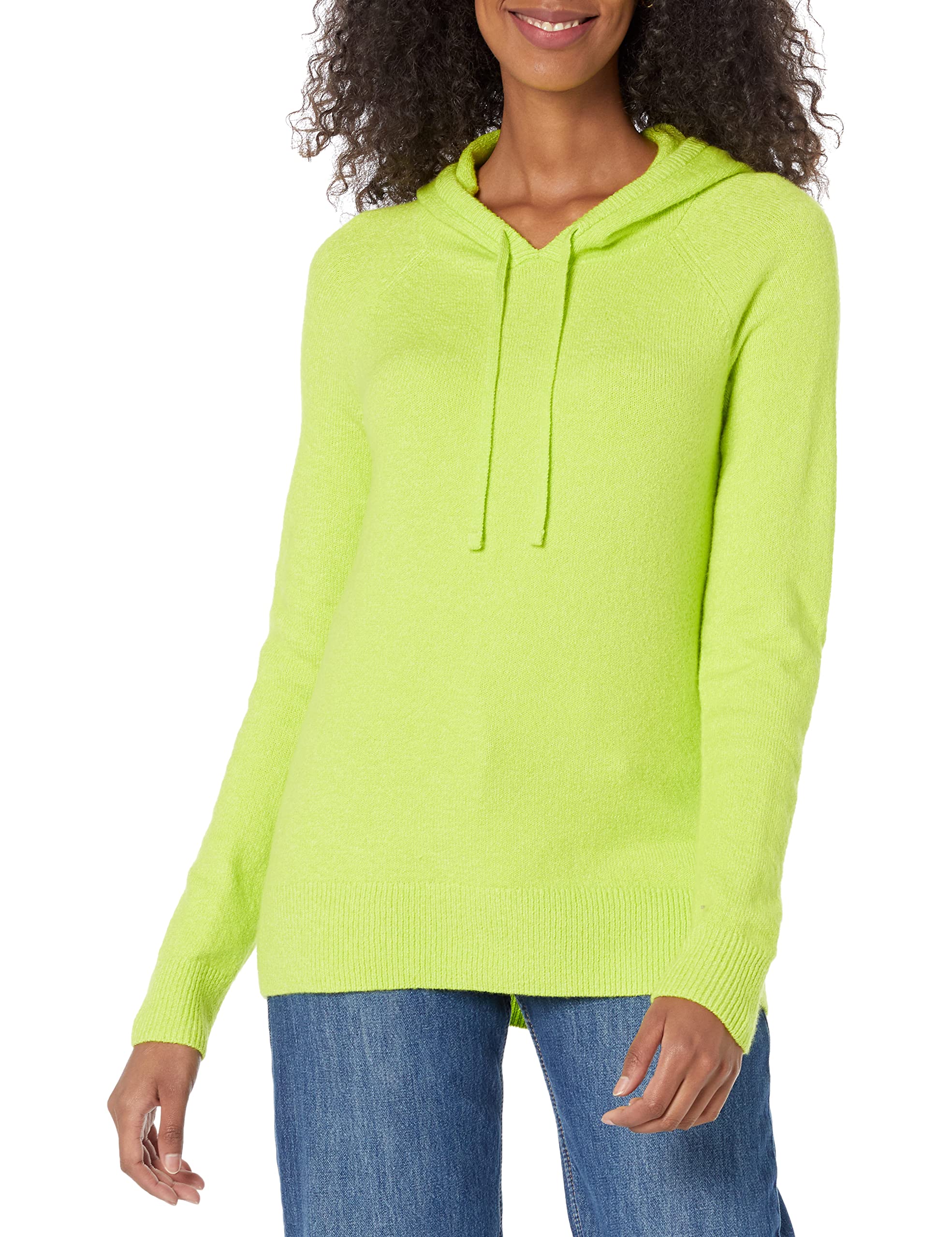 Photo 1 of Amazon Essentials Women's Soft Touch Hooded Pullover Sweater, Lime Green, Medium