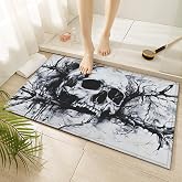 KOUTIA Gothic Skull Tree Bath Mat Dark Forest Non-Slip Bathroom Rugs Mats Washable Door Mat Quick Dry Doormat for Entrance Indoor Outdoor Laundry, 17x30 Inch