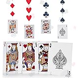 Las Vegas Decoration Set, include 8 Pieces Card Night Table Centerpieces Playing Card Decoration and 4 Pieces Casino Hanging 