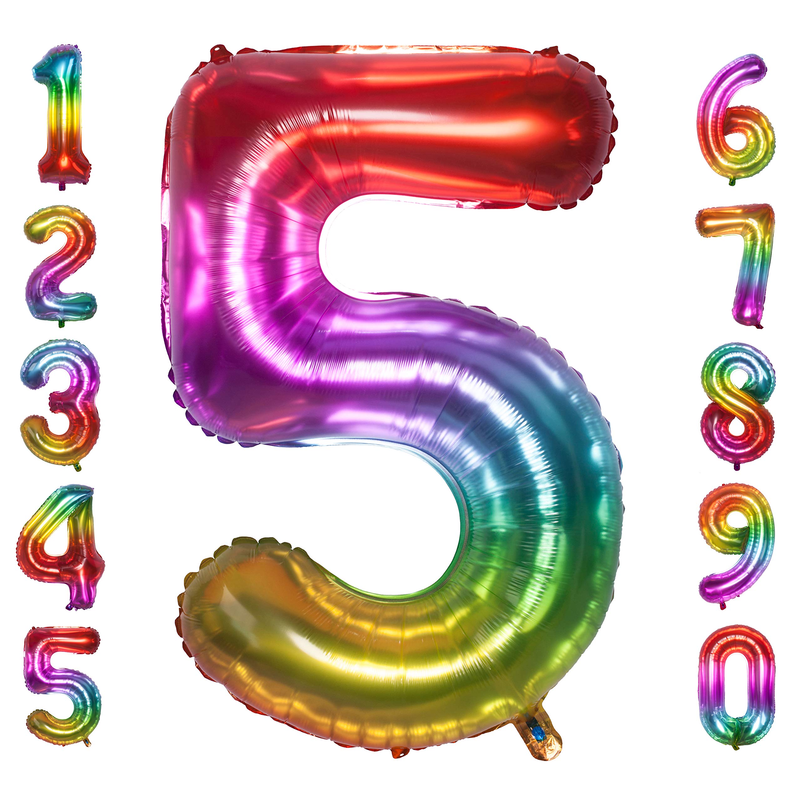 40 Inch Jelly Large Number Balloons Mylar Foil Big Number 5 Giant Helium Balloon Birthday Party Decoration