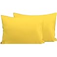 FLXXIE 2 Pack Microfiber Toddler Pillowcases, 14 x 20 Inches Fits Baby Pillow Sized 12 x 16, 13 x 18 or 14 x 20, Soft and Cozy Small Travel Pillow Covers with Envelope Closure, Yellow