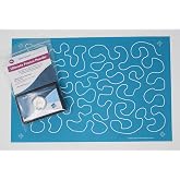 Full line Stencil - Beginners Choice Bundle, Includes Pounce Pad with White Ultimate Iron Off Chalk and #31019 Large Stipple Meander Full Line Stencil. (QPU, 31019)