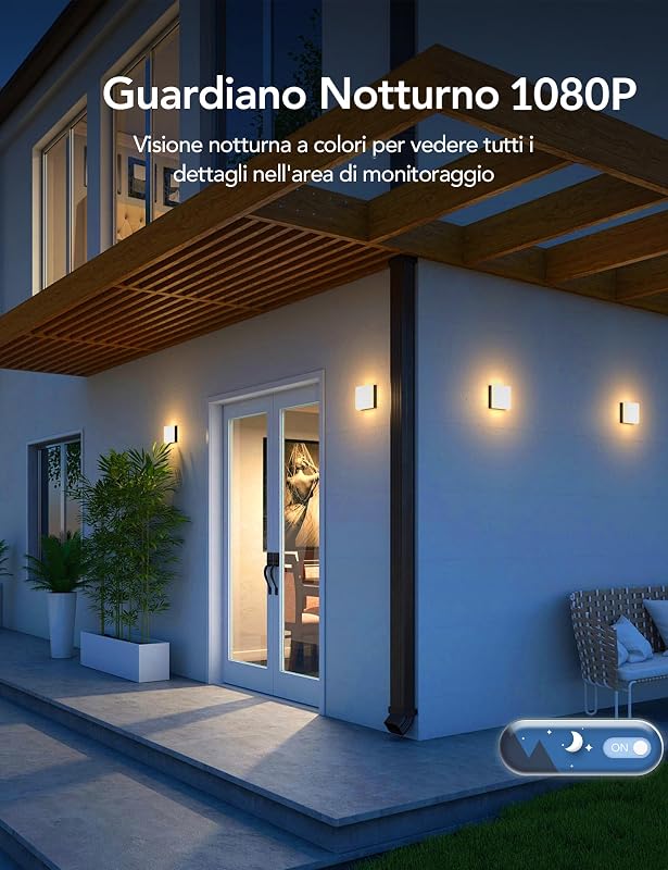 Telecamera Wi-Fi Esterno Senza Fili con Pannello Solare, 2PCS — foto 4 di 8