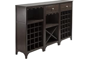 Winsome 3-Piece Ancona Wine Cabinet Modular Set, Black