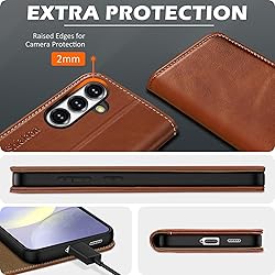 SHIELDON Case for Galaxy S25 6.2", Genuine Leather