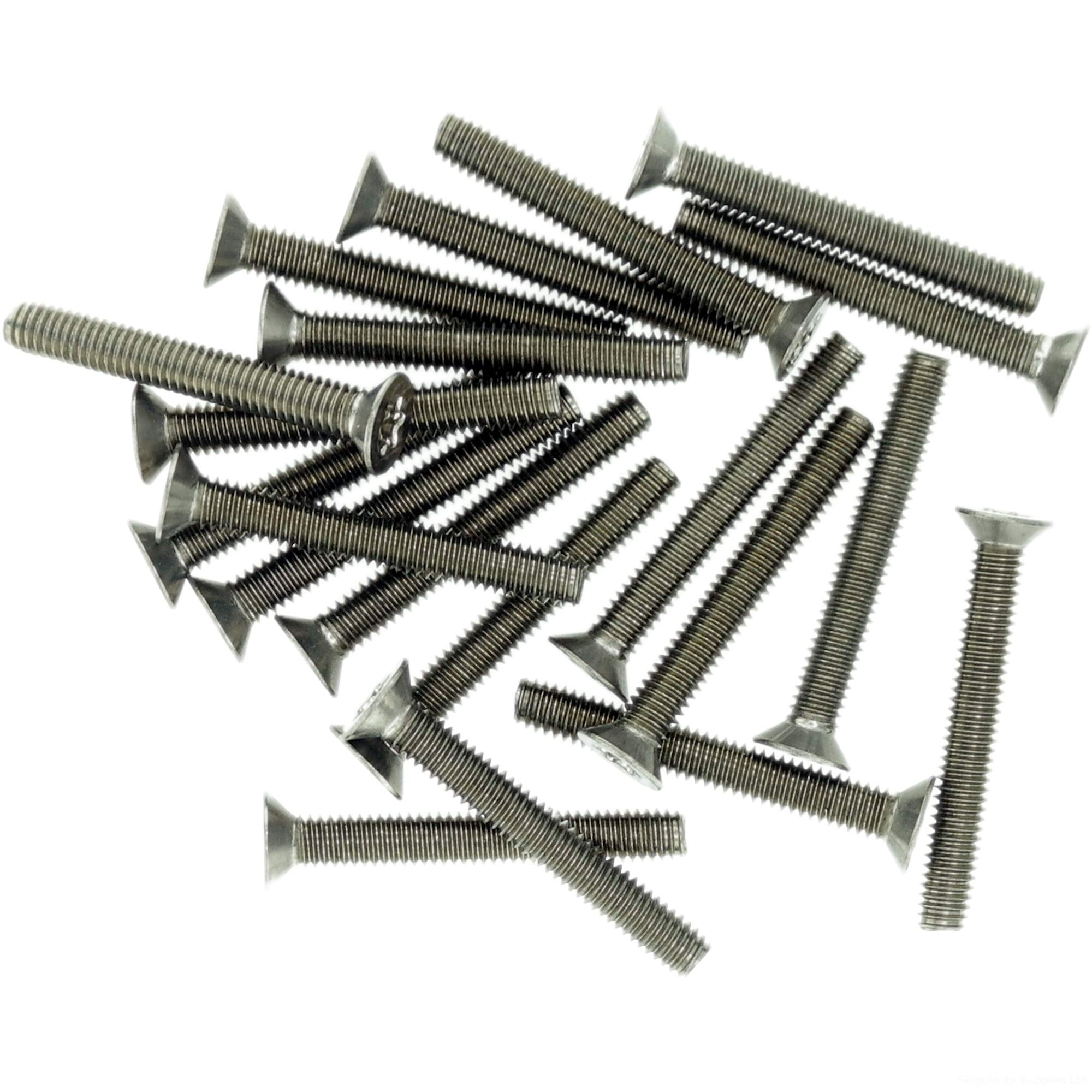 M2.5 (2.5mm x 5mm) TX Socket Countersunk Thread Rolling Screw - Stainless Steel (A2) (Pack of 20)