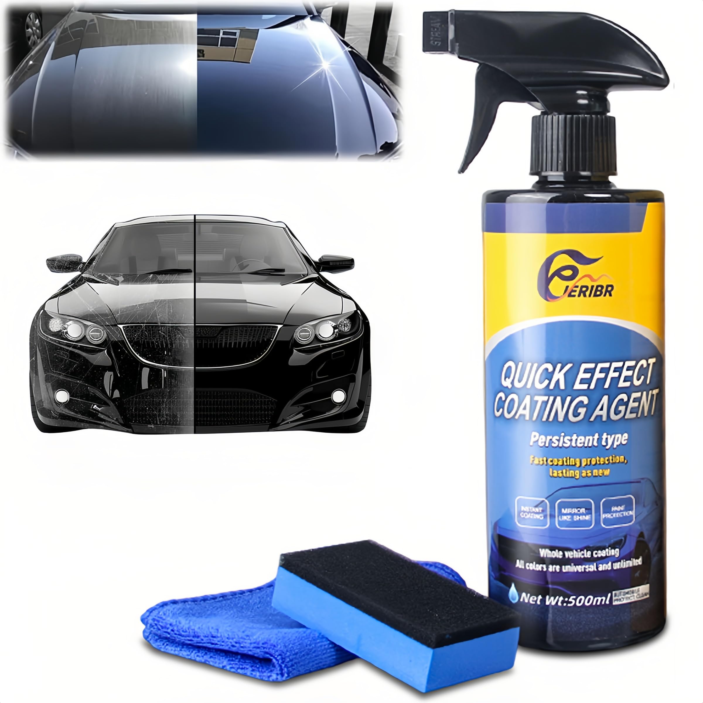 Photo 1 of 17.59 Fl Oz Car Coating Spray,Quick Effect Coating Agent, Coat Car Wax,Car Scratch Wax Coating Spray, Oil Film Emulsion Glass Cleaner