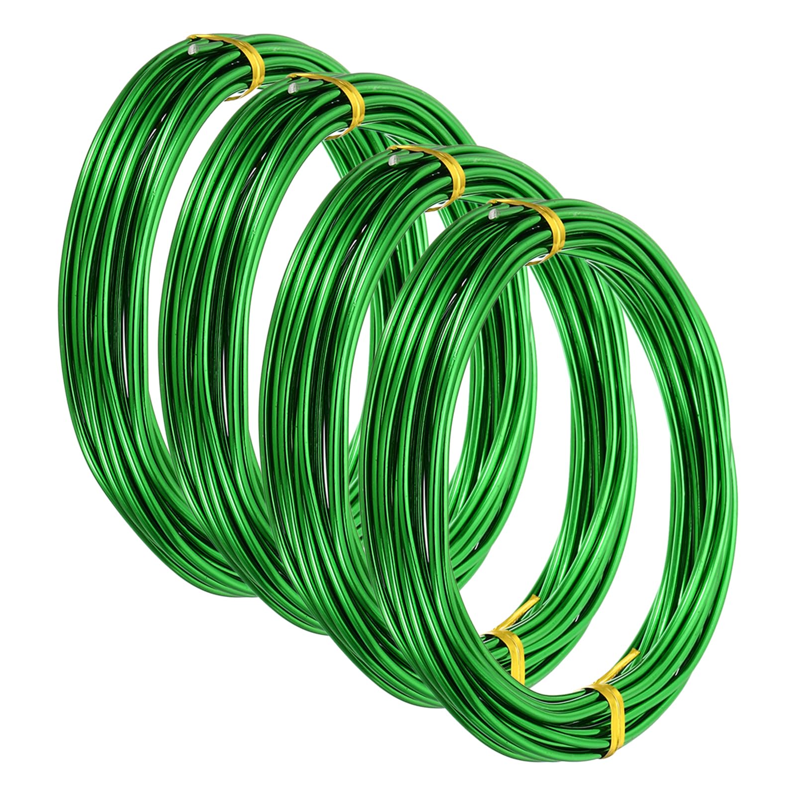 PATIKIL 16.4ft Aluminum Wire, 4pcs Jewelry Wire Bonsai Wire Metal Craft Wire 2mm 12 Gauge Wire for Crafts Bonsai Jewelry Making Beading Plants, Green