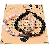 Ralukiia Mother & Son Heart Matching Necklace Set - Graduation, Birthday Jewelry
