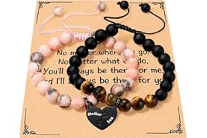 Ralukiia Mother & Son Heart Matching Necklace Set - Graduation, Birthday Jewelry